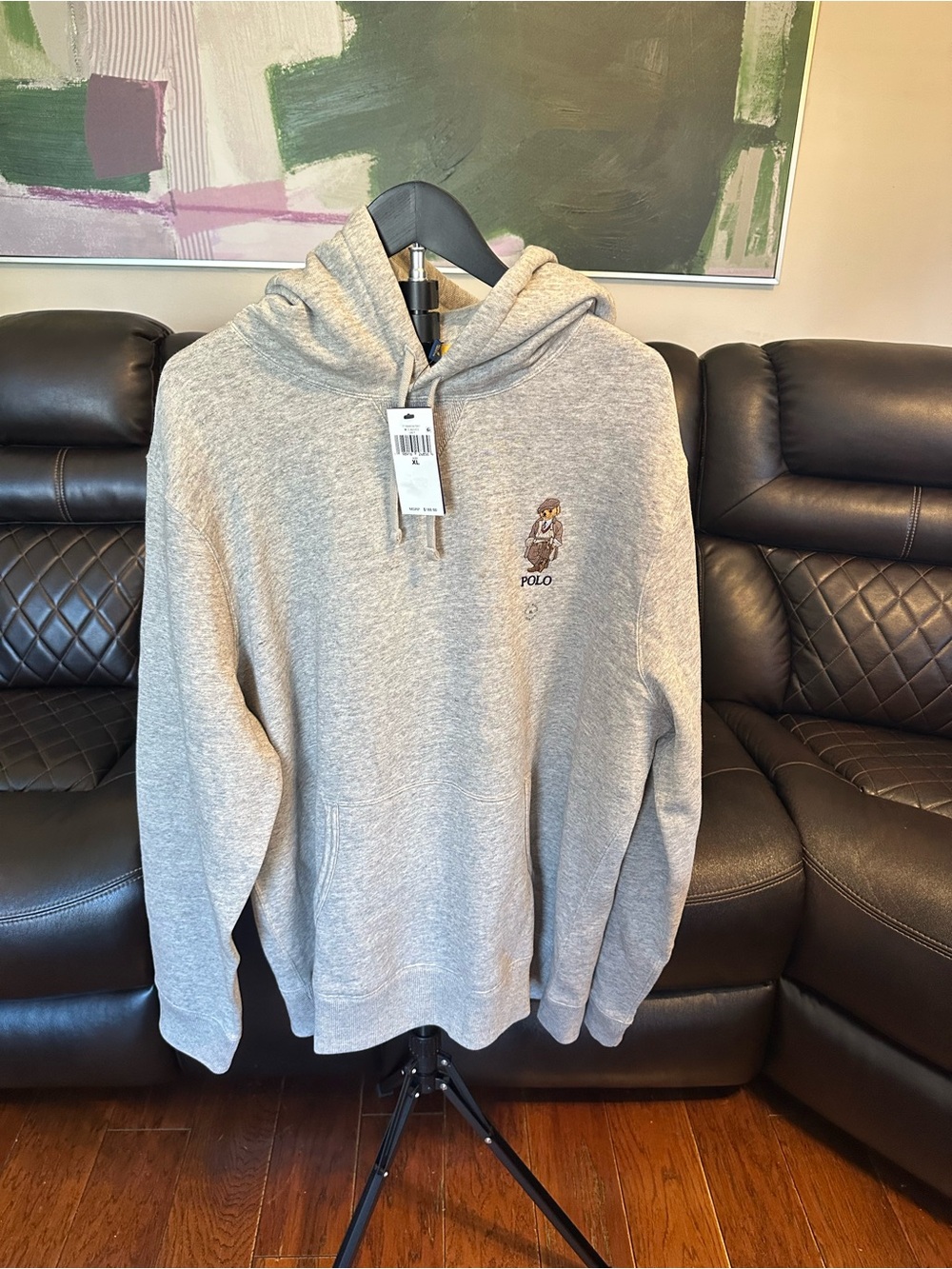 Polo Ralph Lauren Polo Bear Fleece Hoodie Mens XL Gray NWT $188 710980307